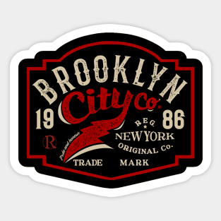 Brooklyn city co. eighties style logo badge Sticker